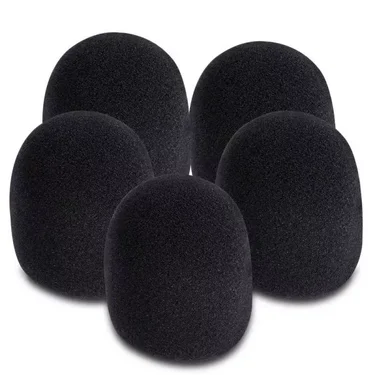 On-Stage ASWS58B5 Windscreen for Handheld Microphones - Black (5-pack)