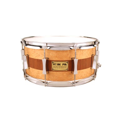 Pork Pie 65X14JPSN 14x6.5 USA Custom Maple Snare Drum Brandied Peach/Mahogany