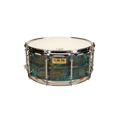 Pork Pie 65X14PB 14x6.5 USA Custom Brass Snare Drum Patina Brass