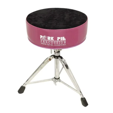Pork Pie Percussion RTPPSBKC Round Seat Drum Throne - Purple Sparkle/Black Crushed Velvet Top