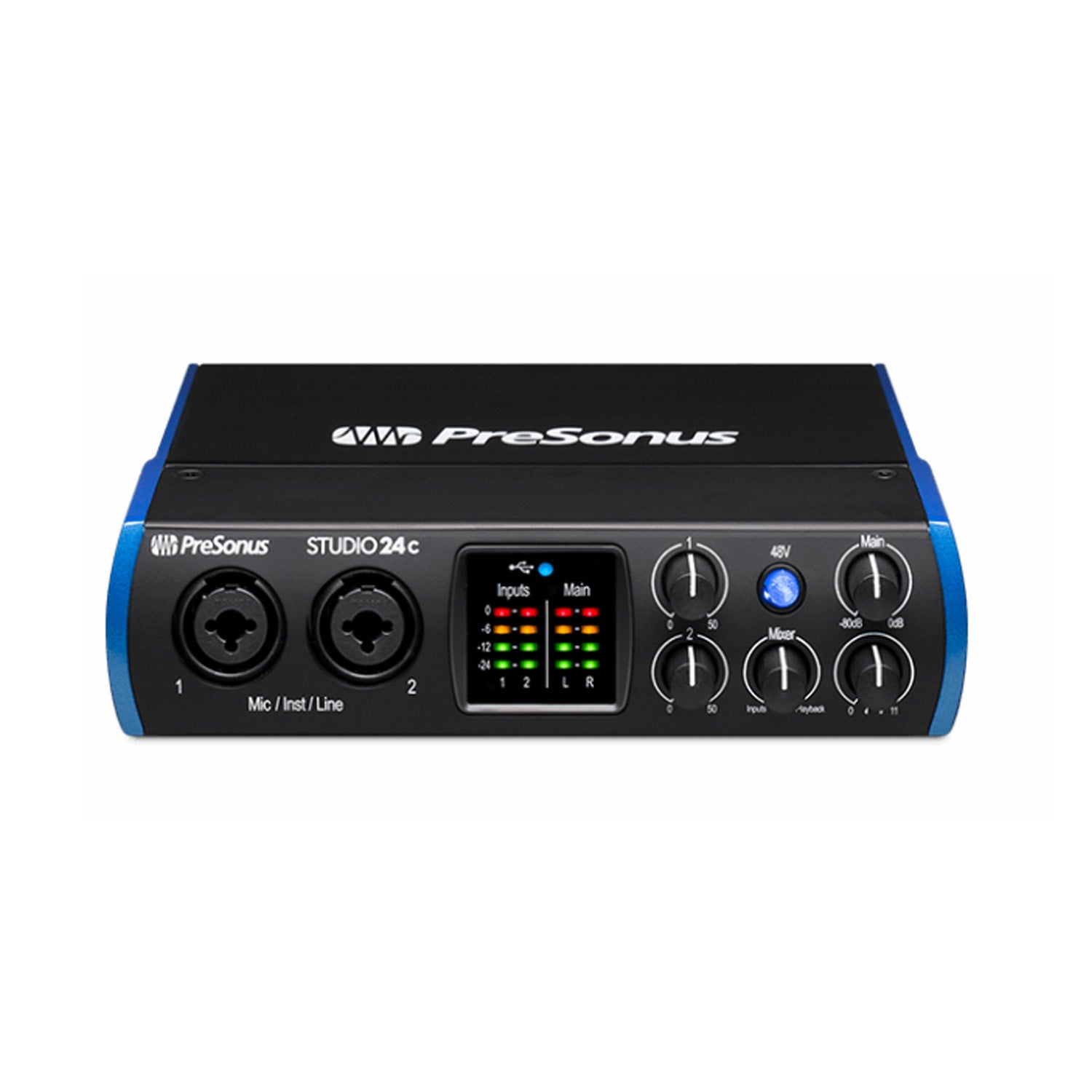 PreSonus Studio 24C USB C Audio Interface 2 In 2 Out 24 Bit 192 kHz with Studio One Artist DAW