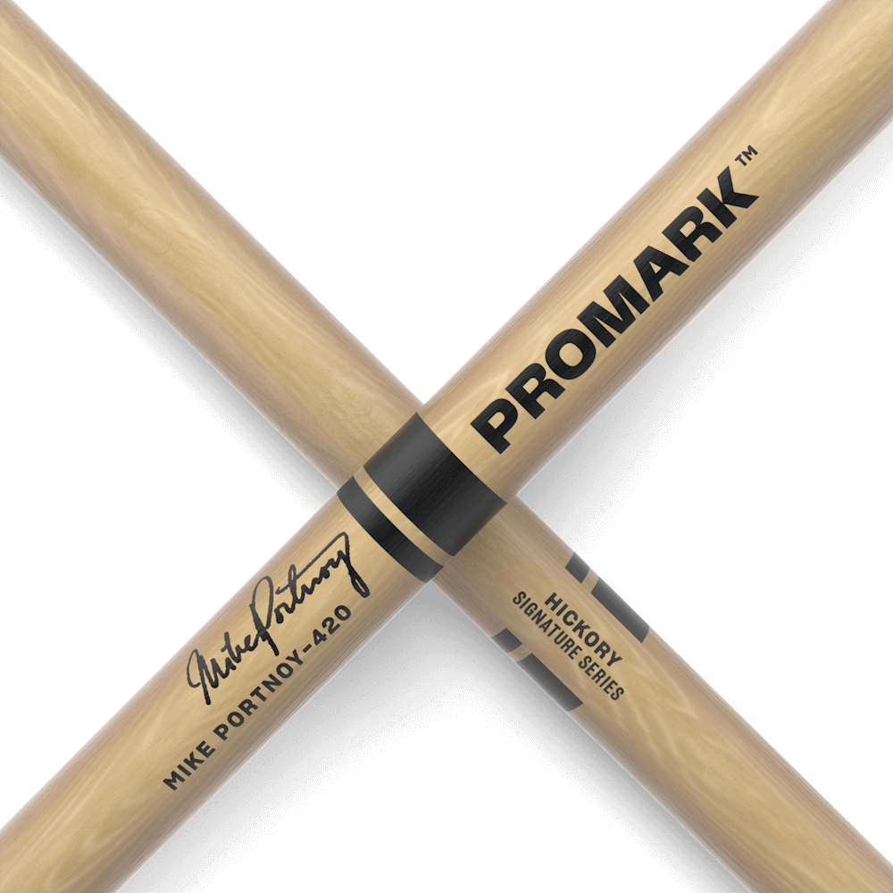 Promark Hickory 420 Mike Portnoy Signature Drumsticks - Nylon Tip