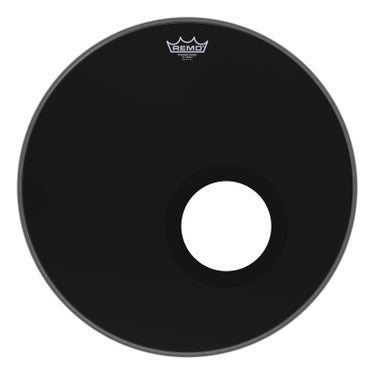 Remo 20 Inch Ebony Powerstroke3 Drum Head With Porthole