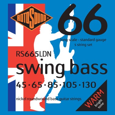 Rotosound 665LDN Swing Bass Nickel Wound 5-String Bass Guitar Strings 45-130