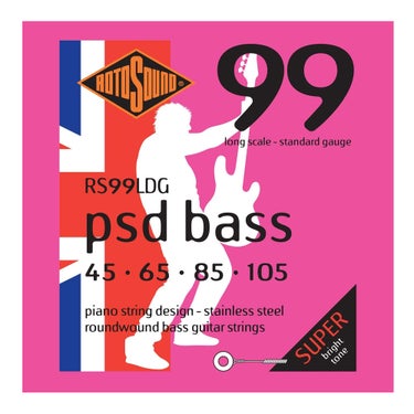 Rotosound RS99LDG PSD Stainless Steel Bass Guitar Strings 45-105