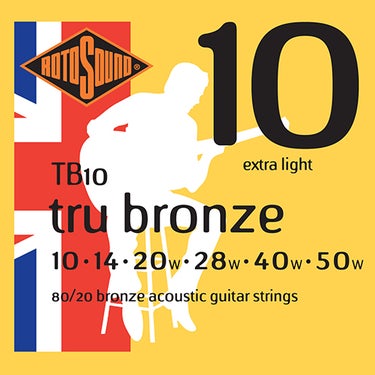 Rotosound TB10 Tru Bronze Acoustic Guitar String Set 10-50 80/20
