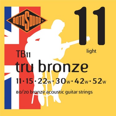 Rotosound TB11 Tru Bronze Acoustic Guitar String Set 11-52 80/20
