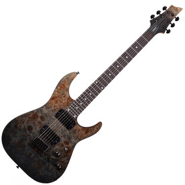 Schecter C-1 Standard Electric Guitar - Black Fade Burst Burl, 3950