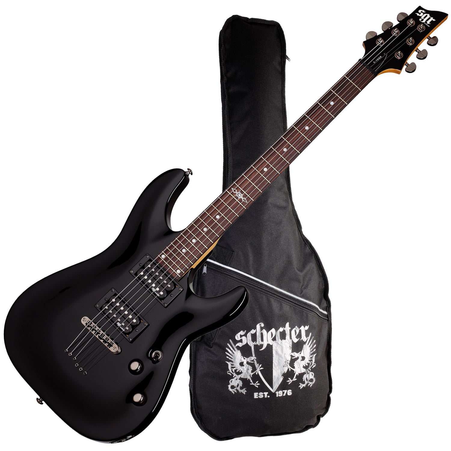 Schecter C1 SGR Electric Guitar HH Gloss Black 3800