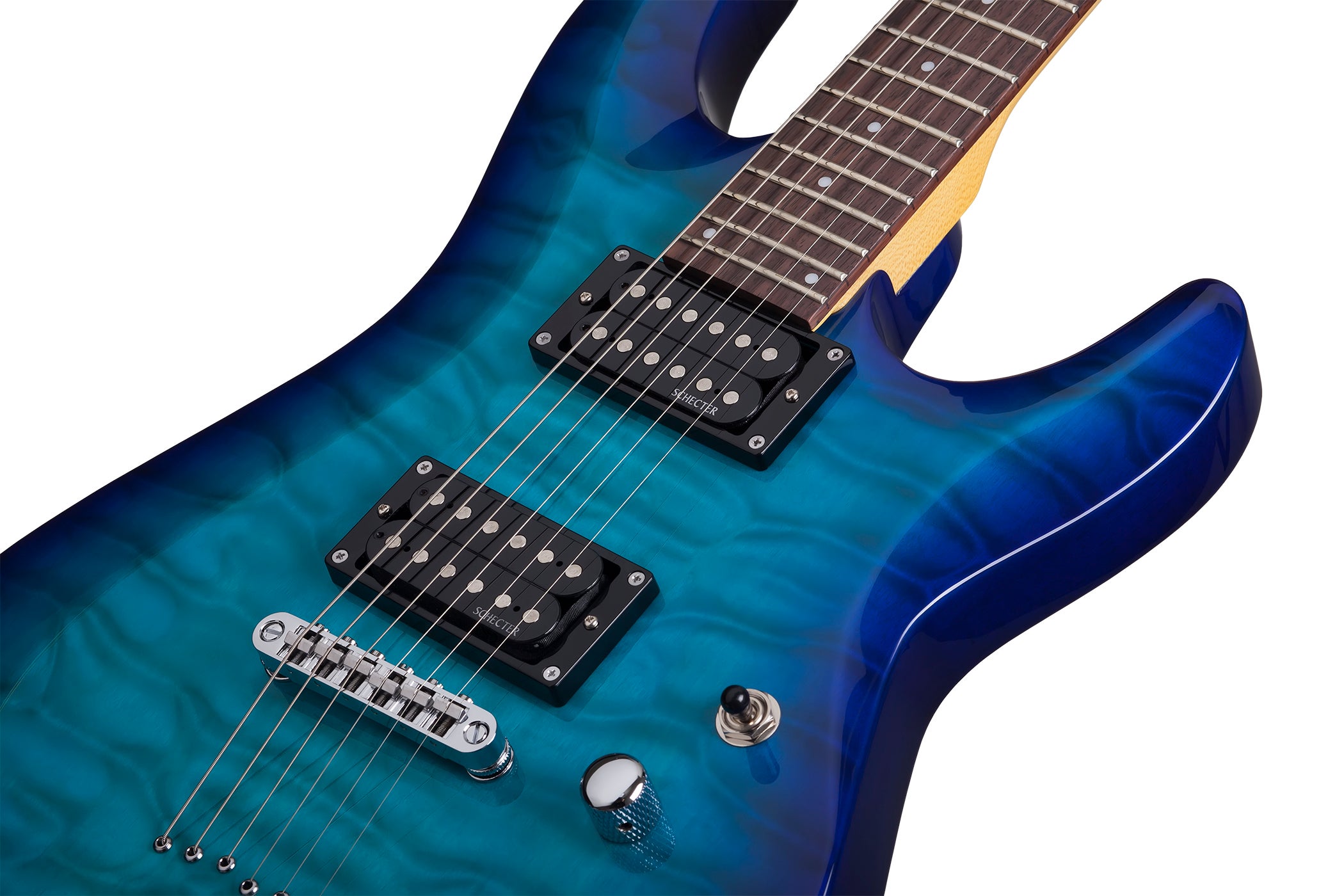 Schecter C6 Plus Electric Guitar HH Ocean Blue Burst 443 | Music Works