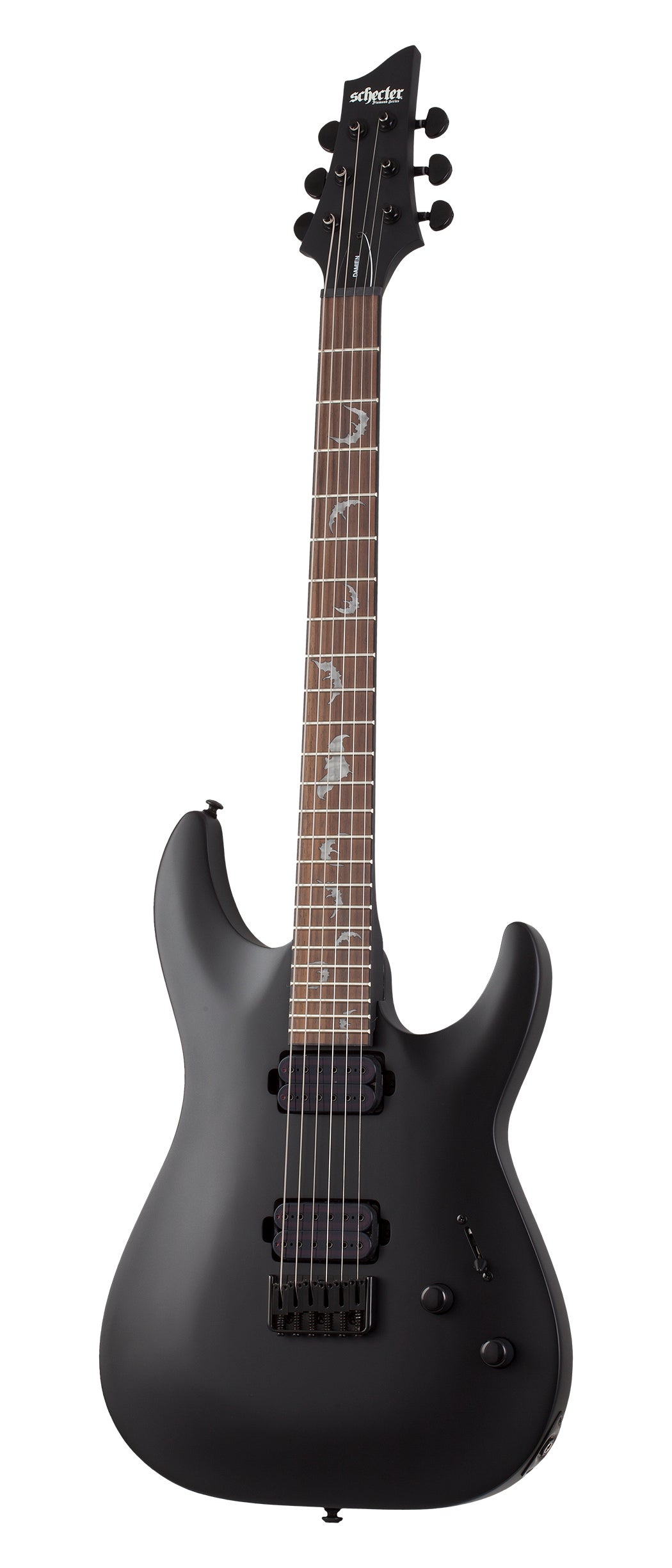 Schecter Damien-6 Electric Guitar HH Satin Black 2470 | Music Works