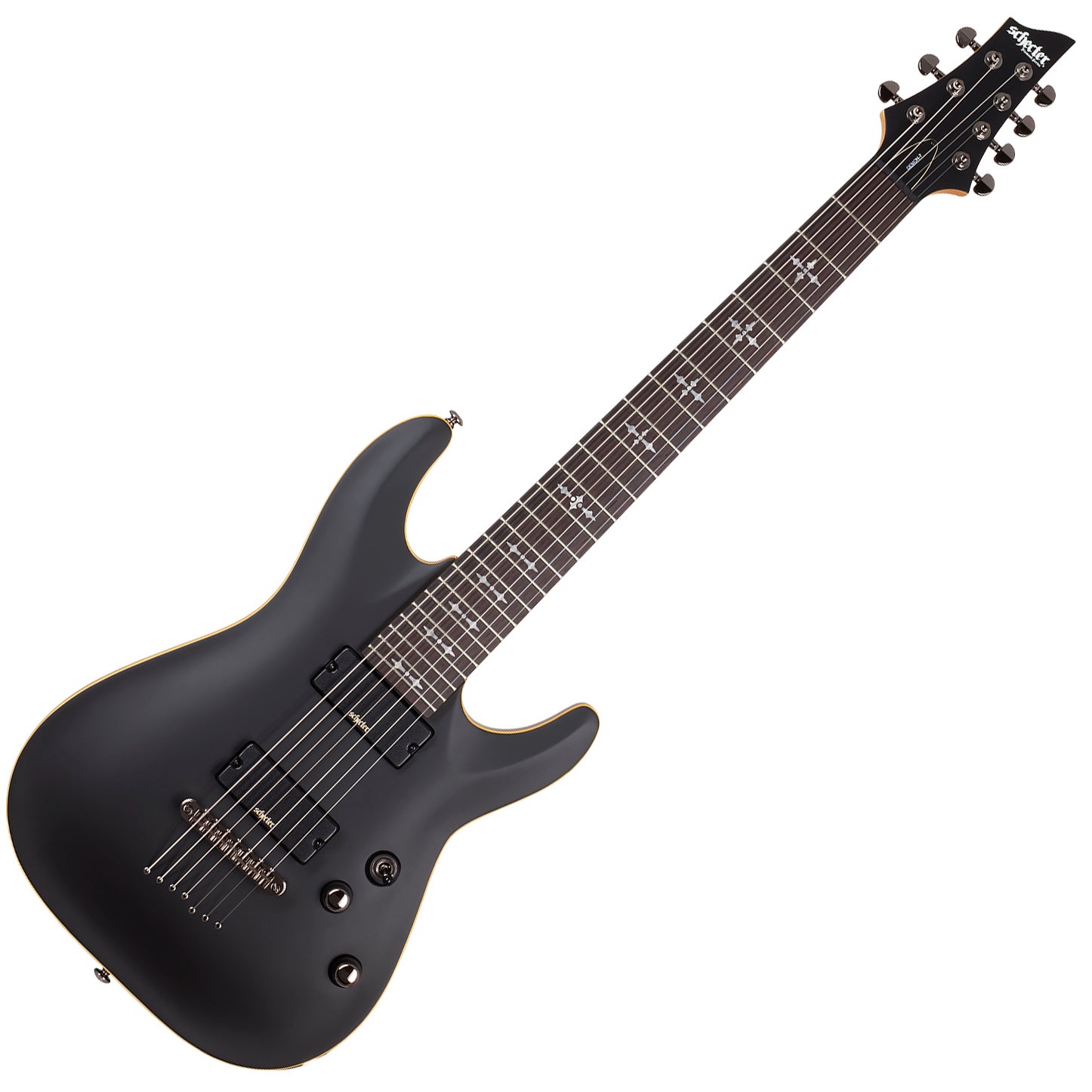 Schecter Demon-7 7-String Electric Guitar - Aged Black Satin, 3662