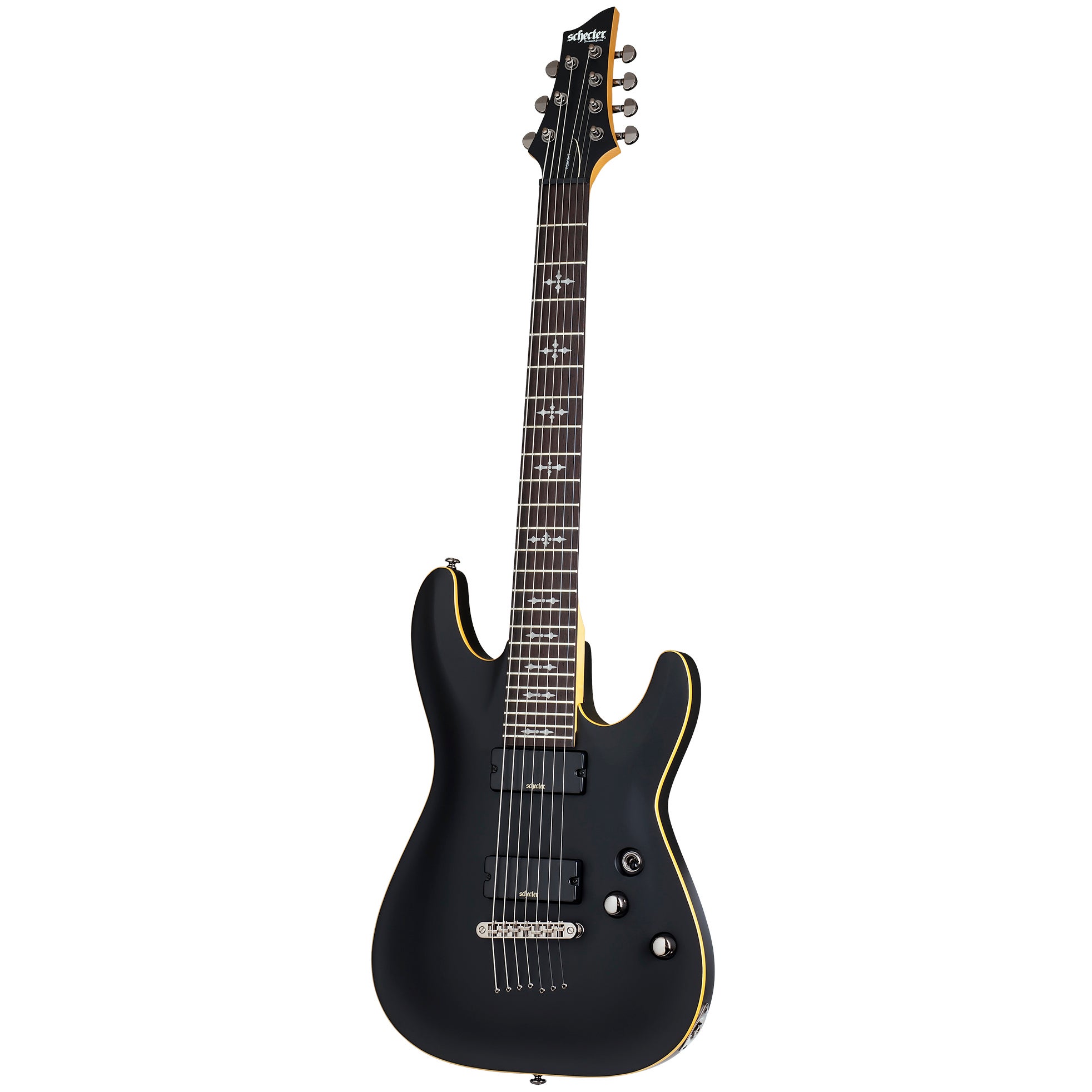 Schecter Demon-7 7-String Electric Guitar - Aged Black Satin, 3662