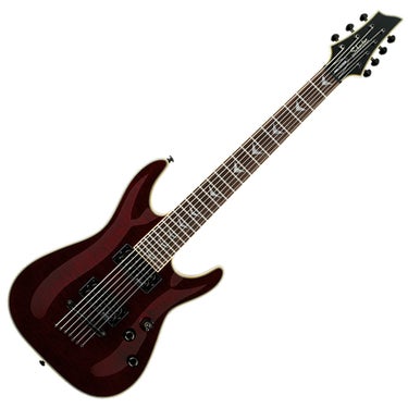 Schecter Omen 7 Extreme 7 String Electric Guitar Rosewood HH Black Cherry 2008