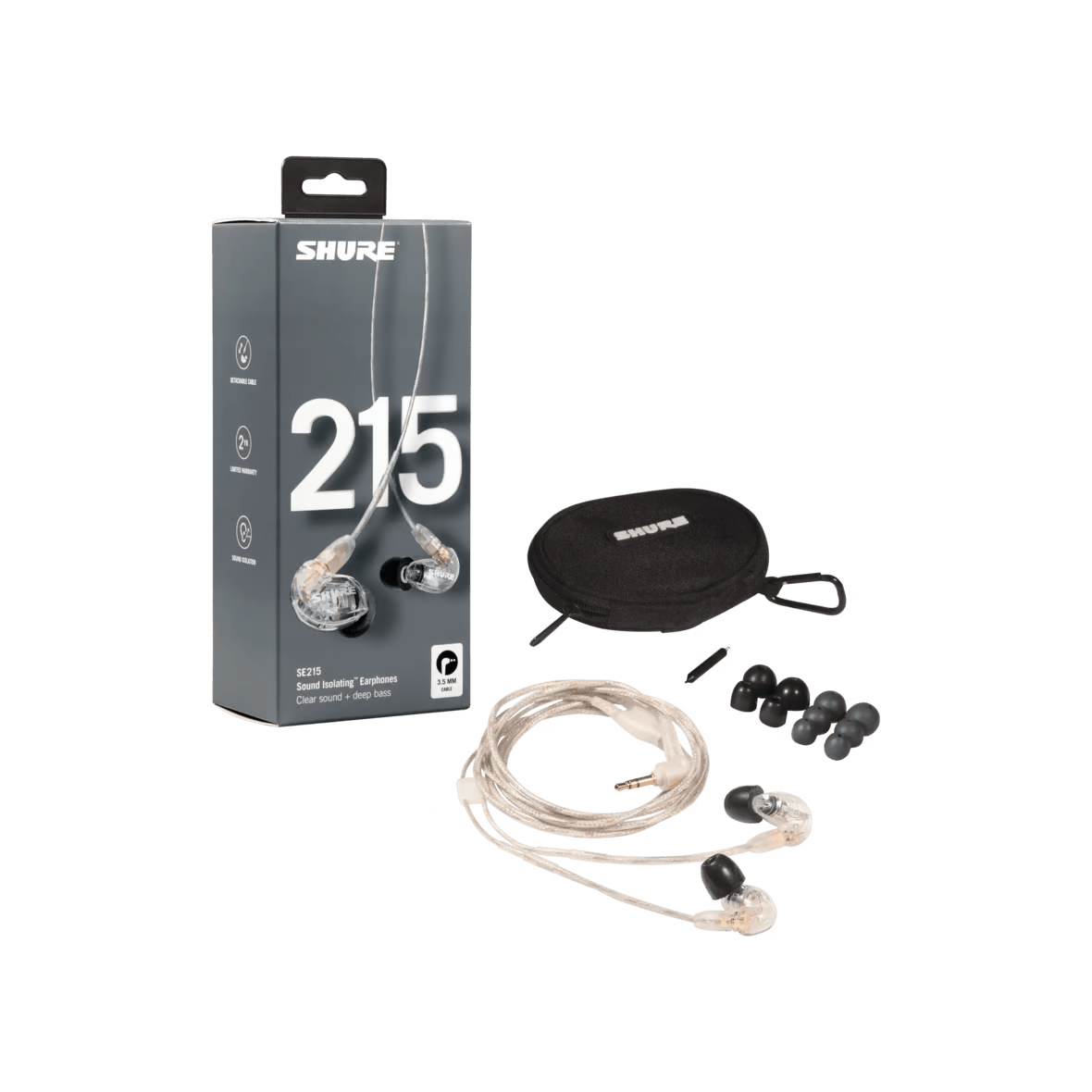 Shure SE215 Sound-isolating Earphones - Clear | Music Works