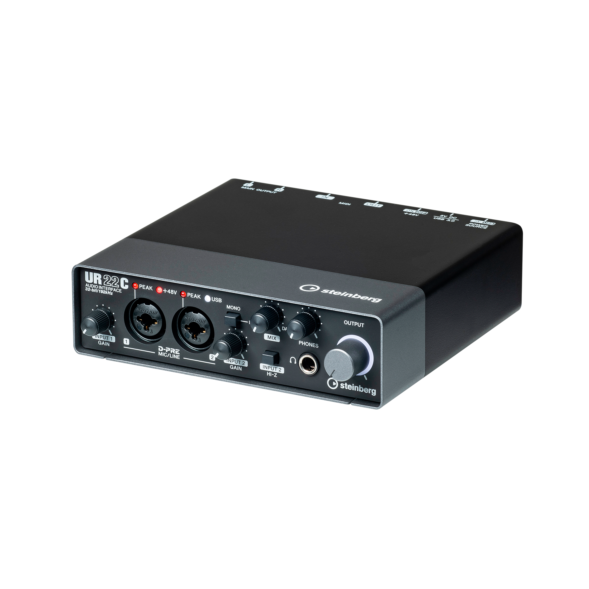 Steinberg Ur22c Usb 3 And C Audio Interface Midi I/o 2 In 2 Out 32