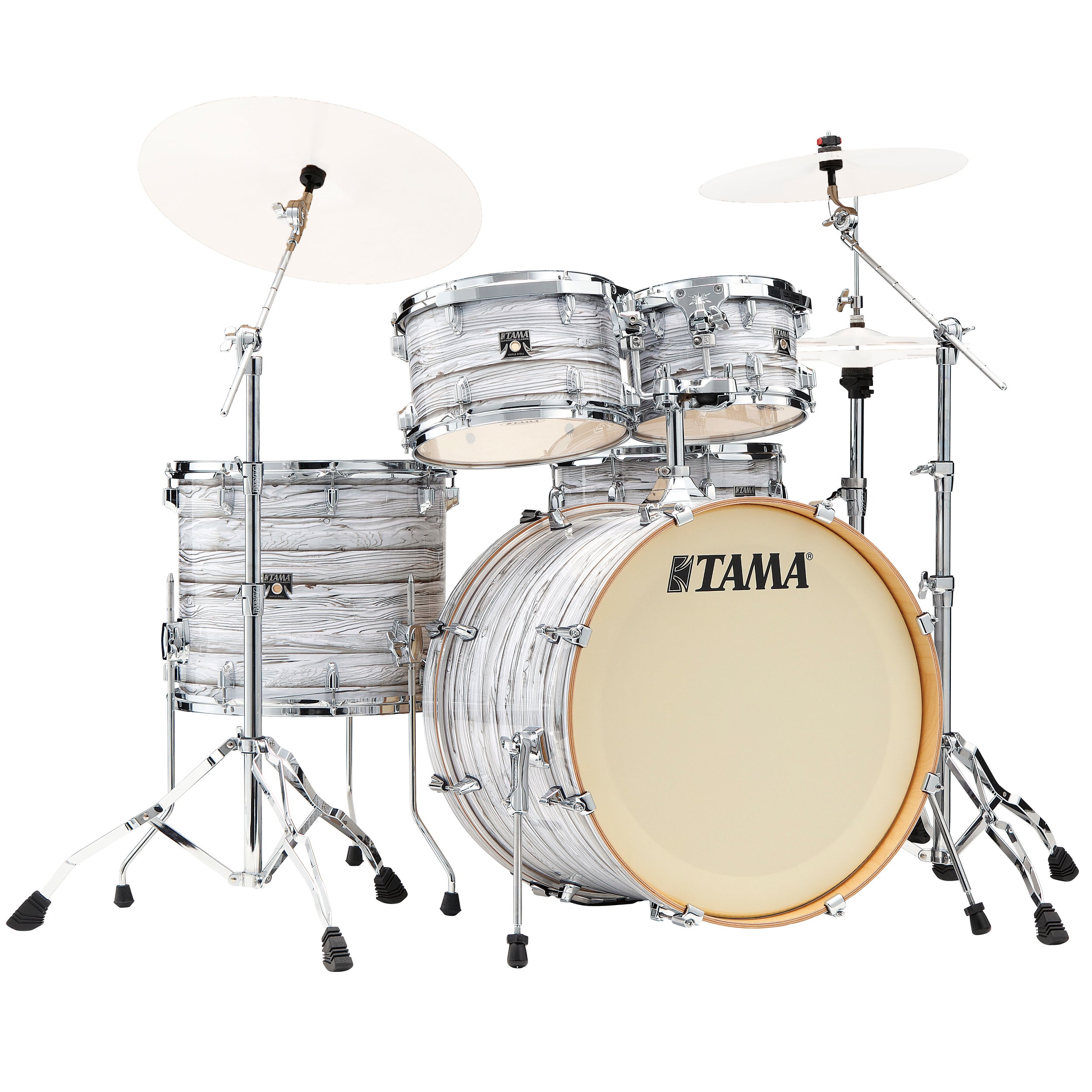 TAMA CK52KRS-ICA Superstar Classic 5-Piece Shell Pack with 22" Bass Drum with HB5W Hardware Pack - Ice Ash Wrap