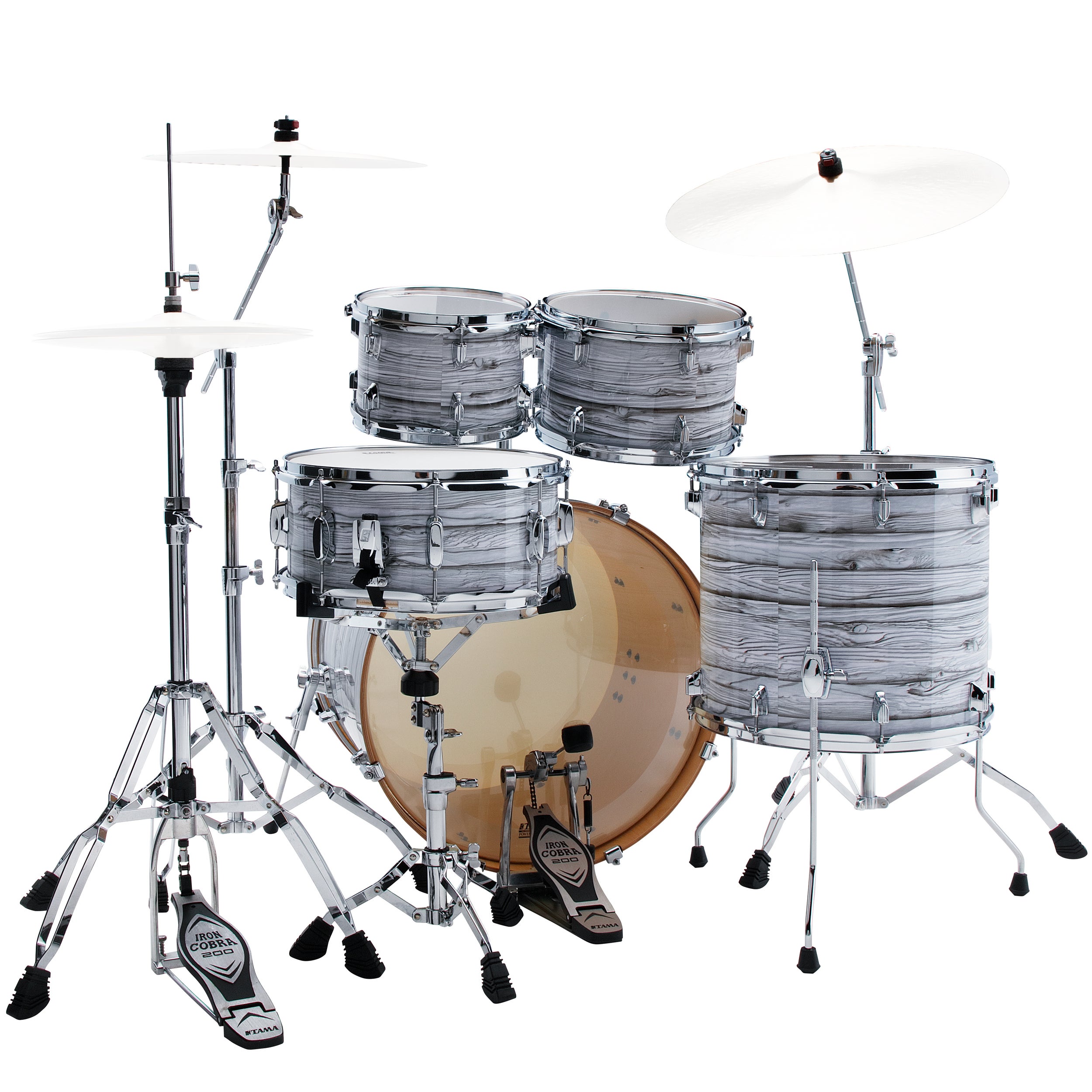 TAMA CK52KRS-ICA Superstar Classic 5-Piece Shell Pack with 22" Bass Drum with HB5W Hardware Pack - Ice Ash Wrap