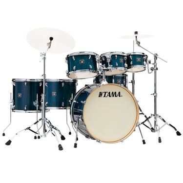 TAMA CL72RS-PGHP Superstar Classic 7-Piece Shell Pack with 22" Bass Drum with HB5W Hardware Pack - Gloss Sapphire Lacebark Pine
