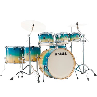 TAMA CL72RS Superstar Classic 7-Piece Shell Kit with 22" Bass Drum & HB5W Hardware - Caribbean Lacebark Pine Fade