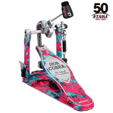 TAMA HP900PM 50th Limited Iron Cobra Power Glide Single Pedal - Marble Coral Swirl