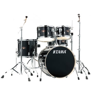 TAMA Imperialstar IP50H6W-HBK 5-Piece Drum Kit with 20" Bass Drum, Hardware and Drum Throne - Hairline Black