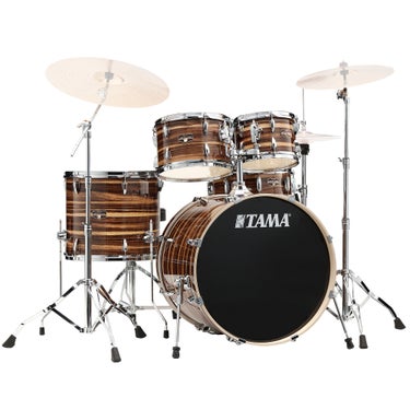 TAMA Imperialstar IP52H6W-CTW 5-piece Complete Drum Kit with 22" Bass Drum, 14" Snare Drum & Hardware - Coffee Teak Wrap