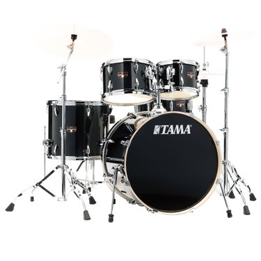 TAMA Imperialstar IP52H6W-HBK 5-piece Drum Kit with 22" Bass Drum, 14" Snare Drum & Hardware - Hairline Black
