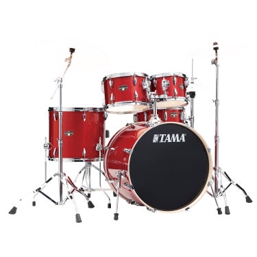 TAMA IP52H6W BRM Imperialstar 5-Piece Drum Kit with 22" Bass Drum, Hardware and Drum Throne - Burnt Red Mist