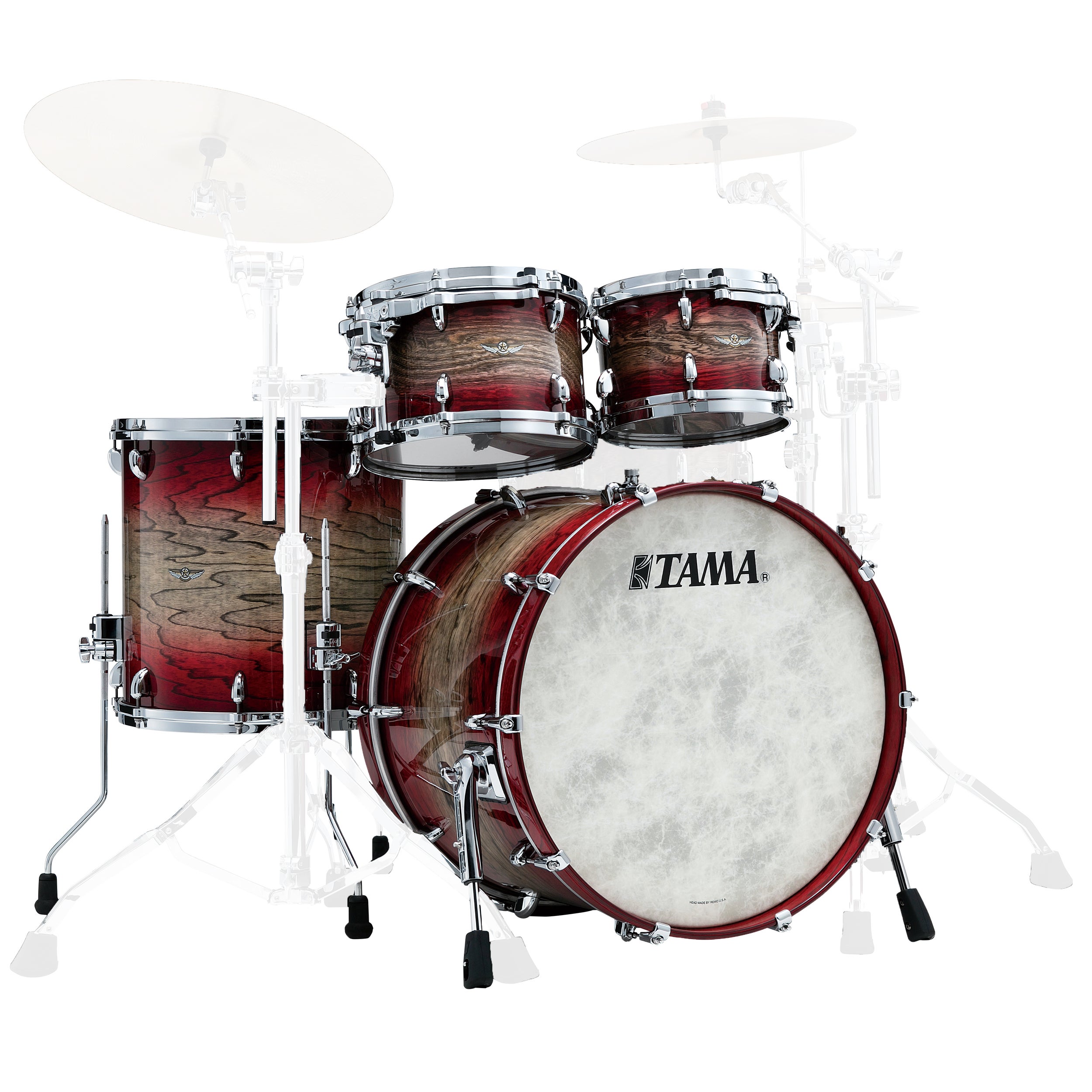 TAMA TW42RZS-AGJB STAR Walnut 4-piece Shell Kit with 22" Bass Drum - Garnet Japanese Sen Burst