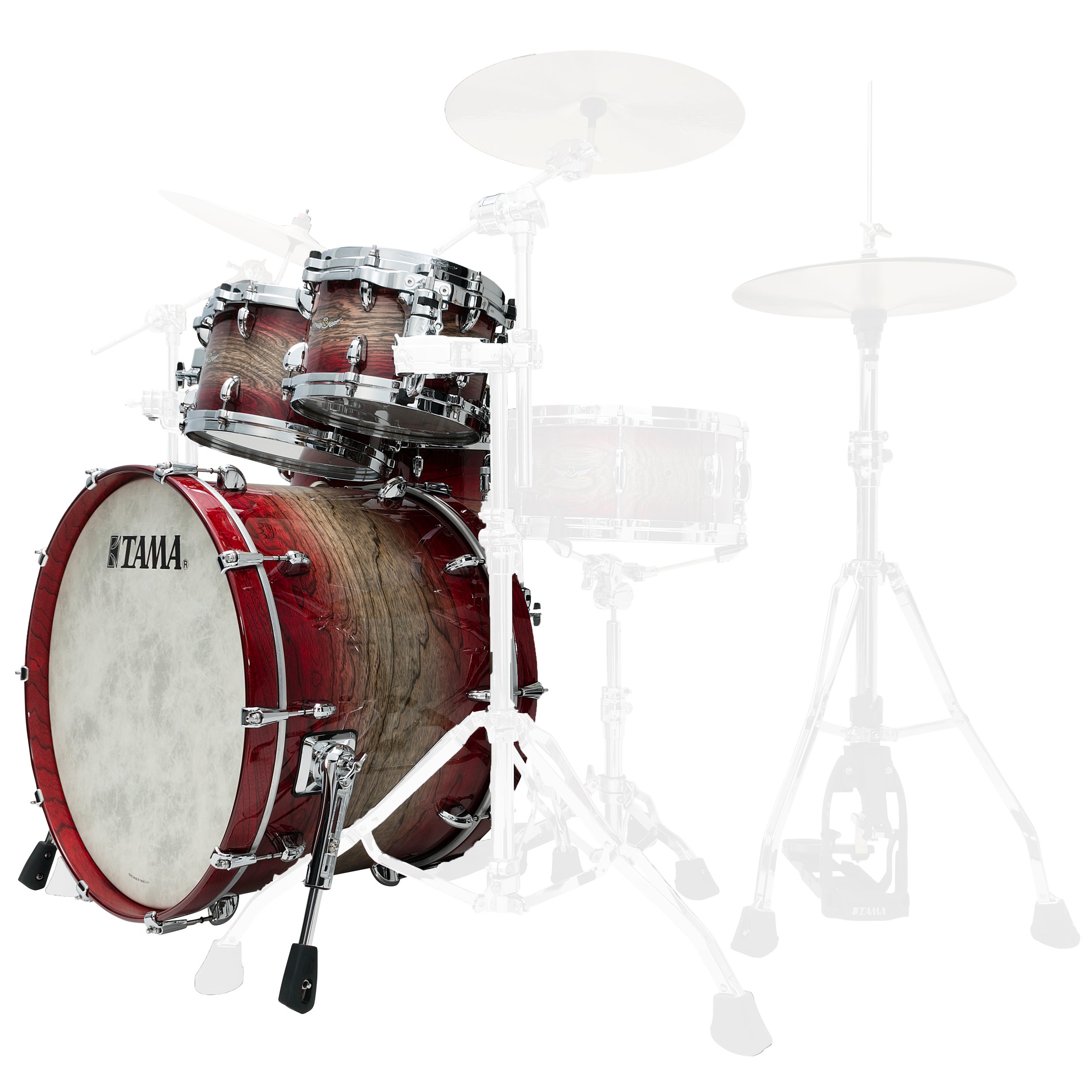 TAMA TW42RZS-AGJB STAR Walnut 4-piece Shell Kit with 22" Bass Drum - Garnet Japanese Sen Burst