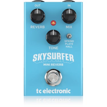 TC Electronic Skysurfer Mini Reverb Effects Pedal with 3-knob Interface and Toggle Switch