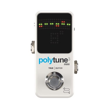 T.C Electronics POLYTUNE3-MINI Miniature LED Polyphonic Guitar Tuner Pedal w/Built-In BONAFIDE BUFFER White