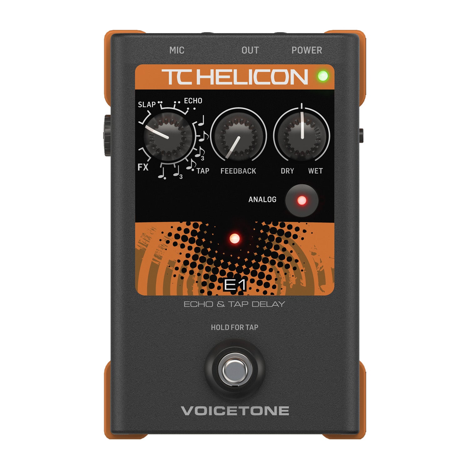 TC HELICON VOICETONE E1 エコー ディレイ TC Helicon Voicetone E1 Echo and Tap Delay Vocal Pedal | Music Works