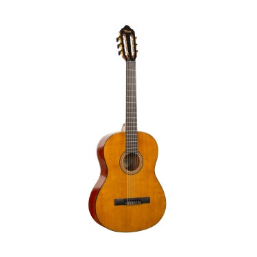 Valencia VC263H 3/4 Size Hybrid Classical Guitar, Thin-Neck Nylon String Natural High-Gloss Finish