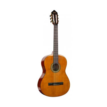 Valencia VC264H 4/4 Full Size Hybrid Classical Guitar, Thin-Neck Nylon String Natural High-Gloss Finish
