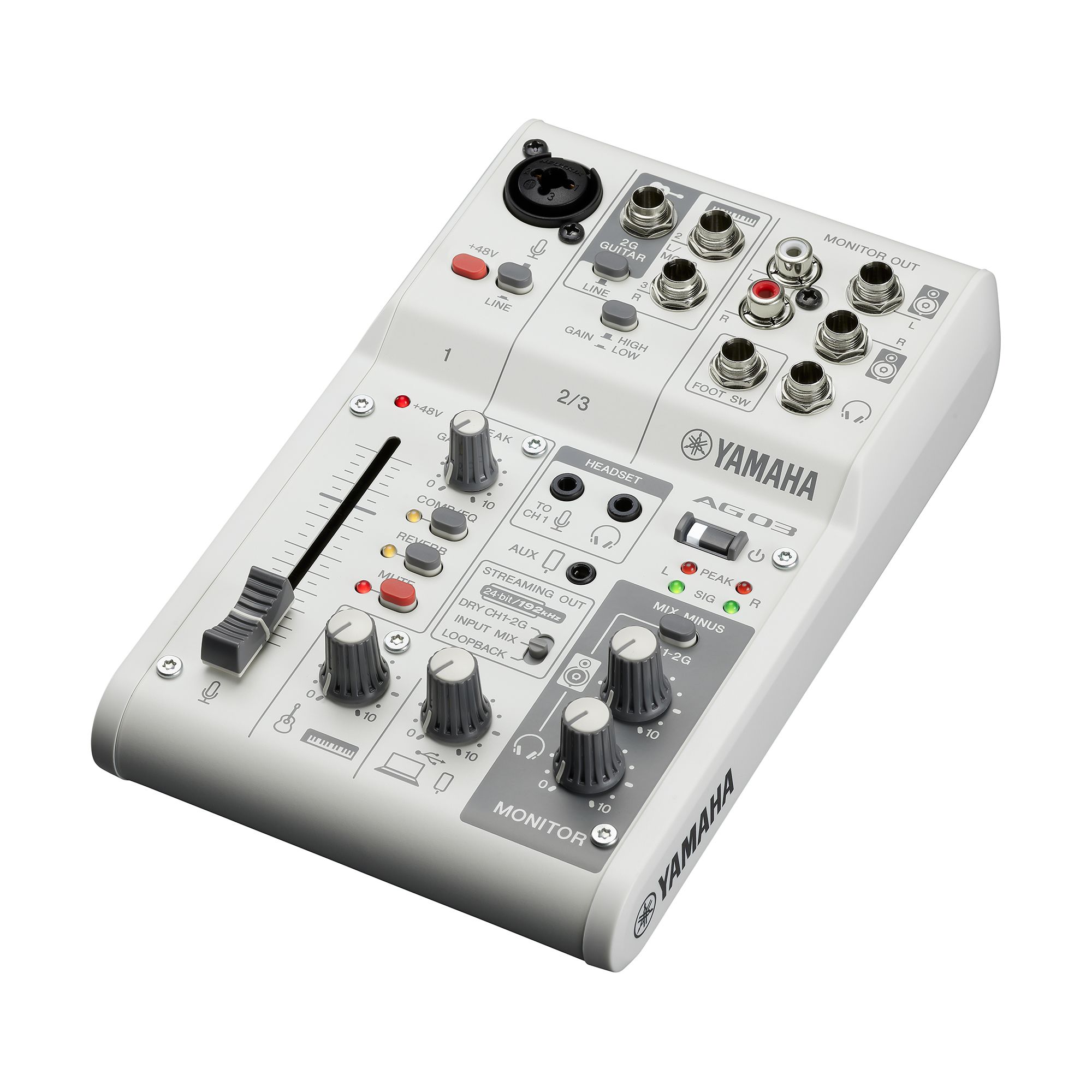 Yamaha AG03 Mk2 3-channel Mixer and USB Audio Interface with 24