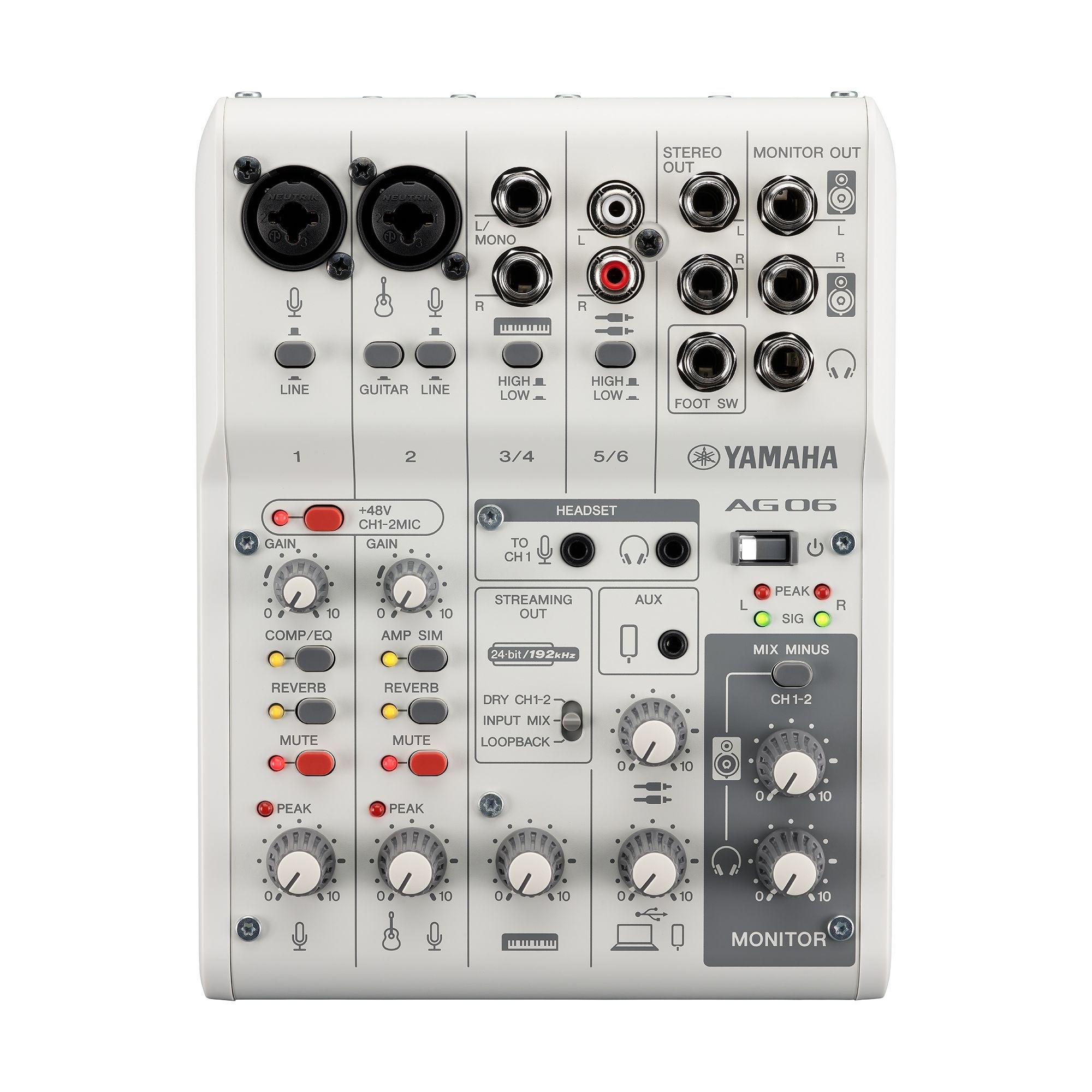 Yamaha Ag06 Mk2 6-channel Mixer And Usb Audio Interface With 24