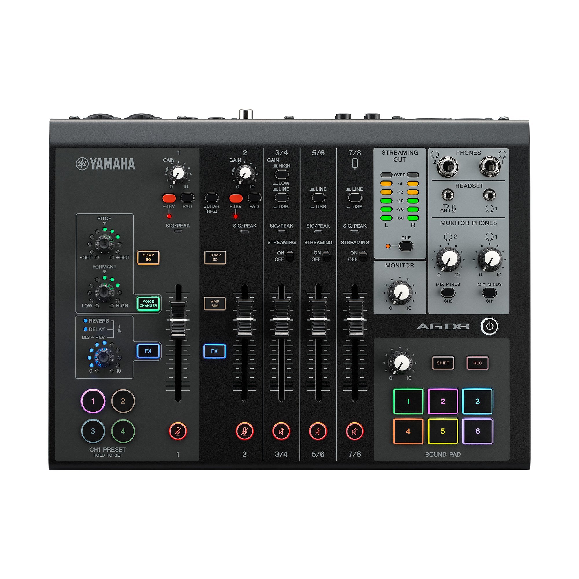 Yamaha MG16X CV 16-channel Stereo Mixer with D-Pre Preamps, 24