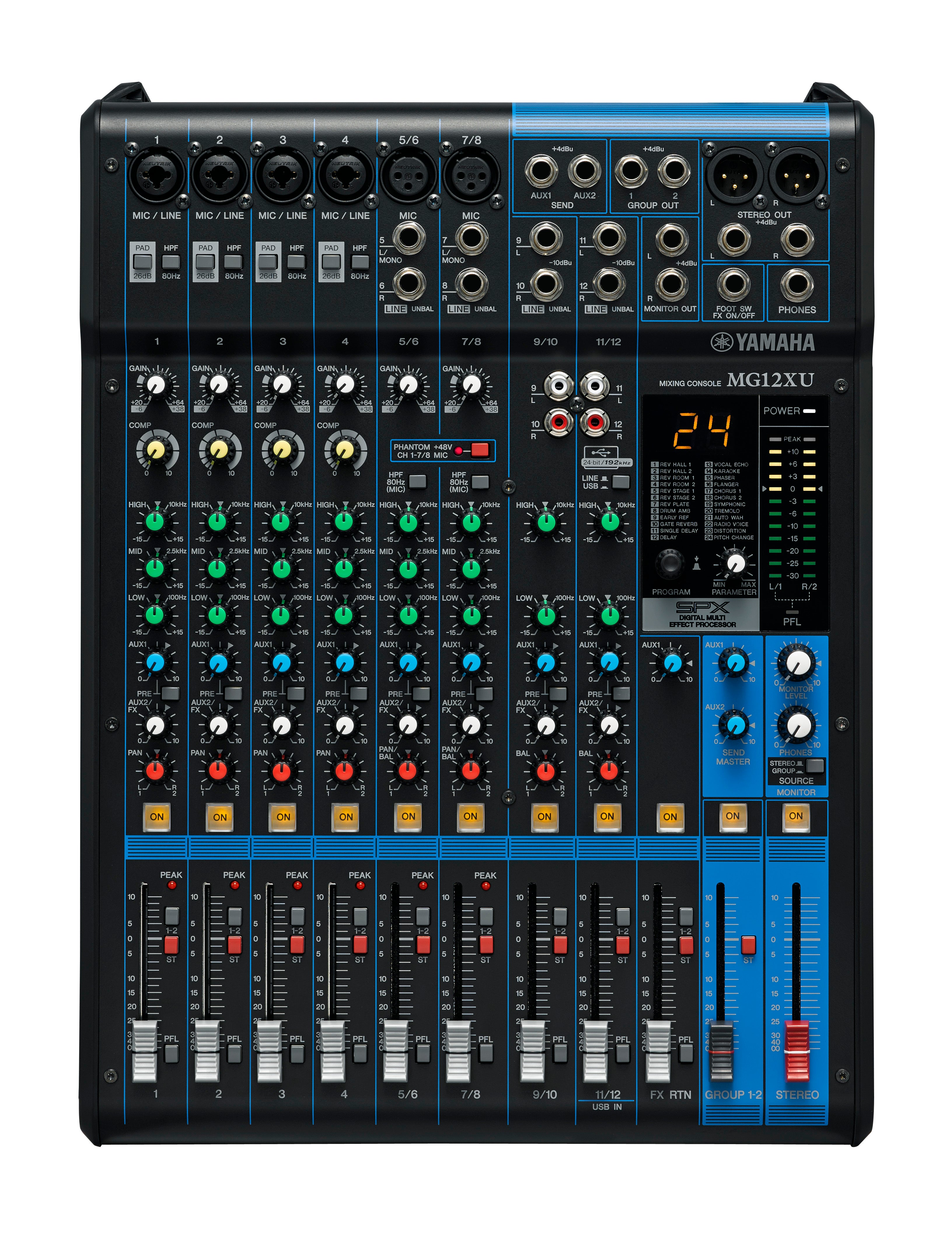 YAMAHA MG12XU 12チャンネル Yamaha MG12XU 12-channel Mixer with USB and Effects | Music Works