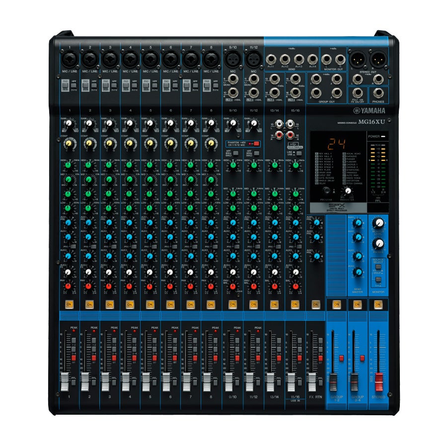 Yamaha MG16-XU 16 Channel Mixer D-Pre Inputs w/FX And USB