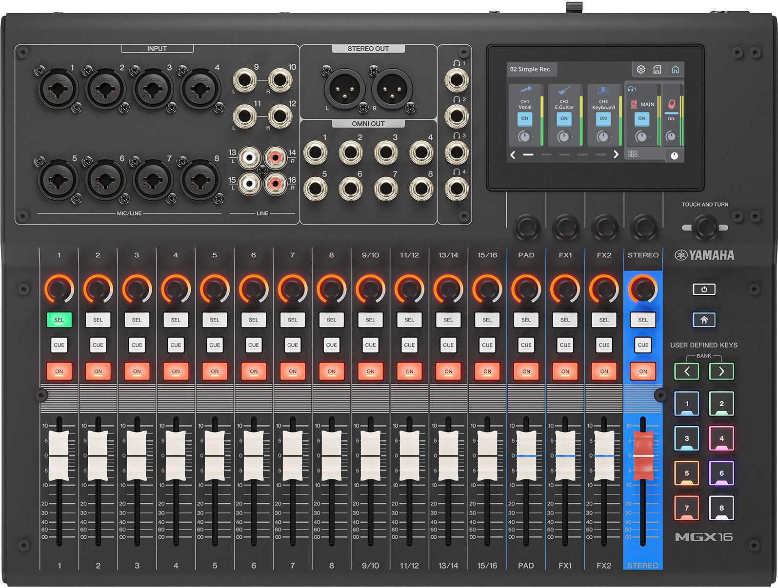 Yamaha MGX16 22-Channel Digital Mixing Console - Black | Music Works